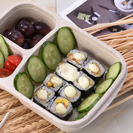 Lunch Box Stackable Bento Box with 3 Compartments Reusable Meal Prep Containers for Kids Adults BPA Free Freshness Preserving Lid Lightweight Storage