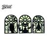 Day And Night Halloween Table Decor Glow-in-the-Dark Decoration Witch Ghost Silhouette Design Space-saving Foldable Props Luminous Ornament,