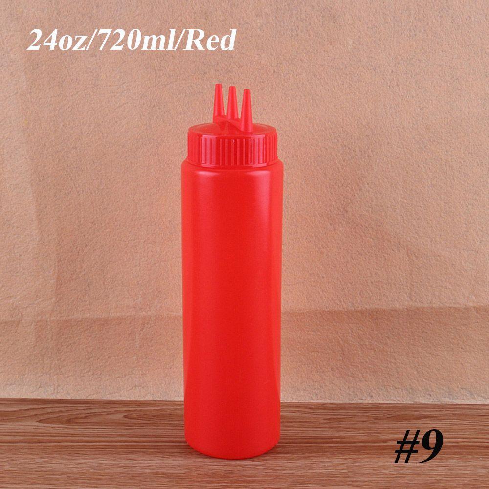 

Home Vinegar Oil Condiment Cruet Bin 3 Hole Squeeze Bottle Dispenser 24oz/720ml червоний