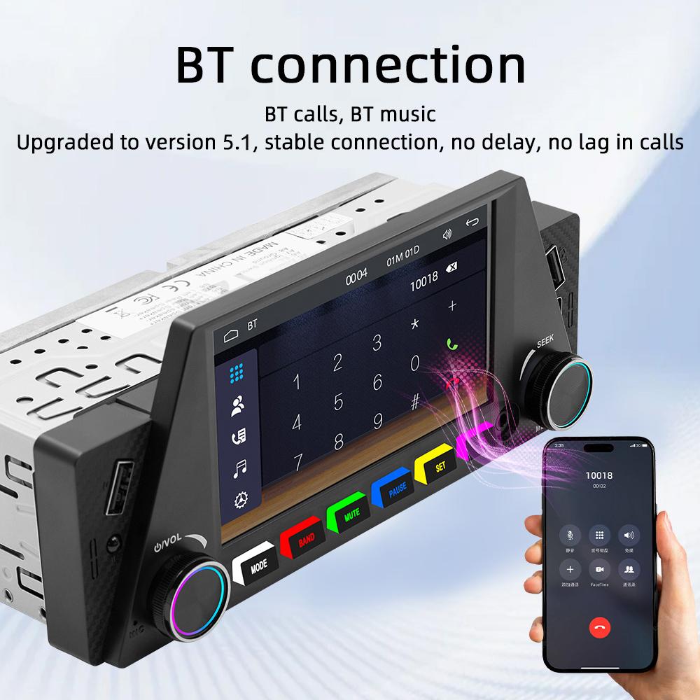 4.7 Inch Car Stereo BT MP5 Player RDS Radio Support HandsFree Calling UDiskAUXin Phone
