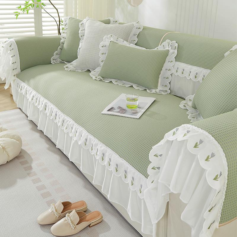 

Нескользящий гофрированный декоративный чехол, классный чехол для дивана в гостиную, комплект для комбинирования в корейском стиле, чехол для сиденья, домашний декор, лето 65x70cm