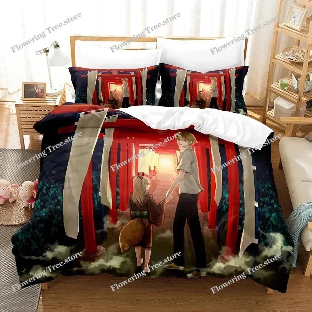 Natsume's Book of Friends Anime 3D Duvet Cover Bedding Set Polyester Pillowcases Quilt Cover Home Decor Gift Twin King029963