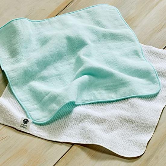 Set of 5 Gauze Made In Senshu Towels 23 X 23 Handkerchiefs, Japan, (approx. Cm), Off-white