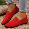 Women's Flyknit Pointed Toe Flats - Versatile, Breathable, Comfortable Solid Color Summer Shoes