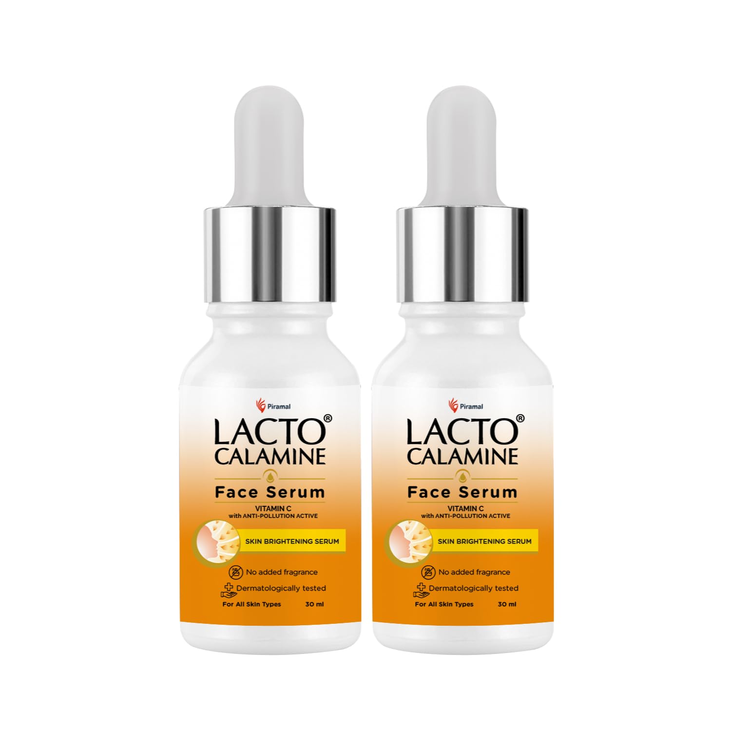 

Lacto Calamine Vitamin C Face Serum 30ml x Pack of 2 for Glowing Even Skin with Niacinamide