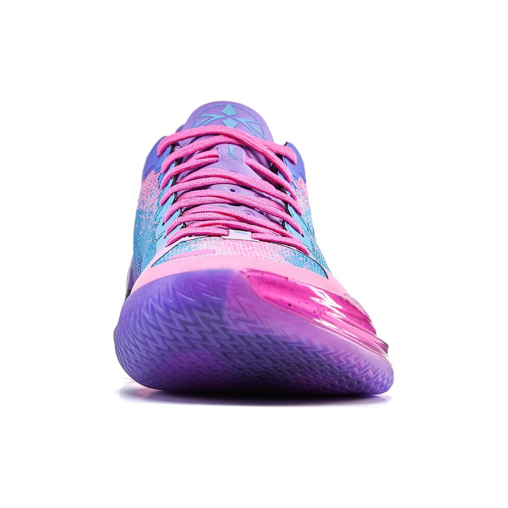 New LiNing Blade 4V2 Cushioned Slip Resistant Lightweight Rebound Low Top Performance Basketball Shoes Men's Blue Purple ABAU037-9