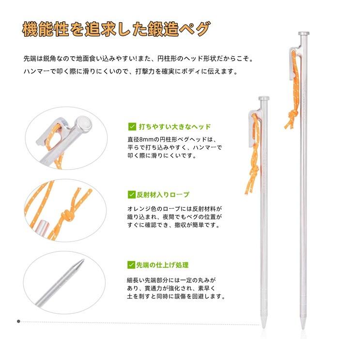 Boundless Voyage Titanium Peg Solid Stake - 35cm (6-pack) Titanium Color (Wide Head)