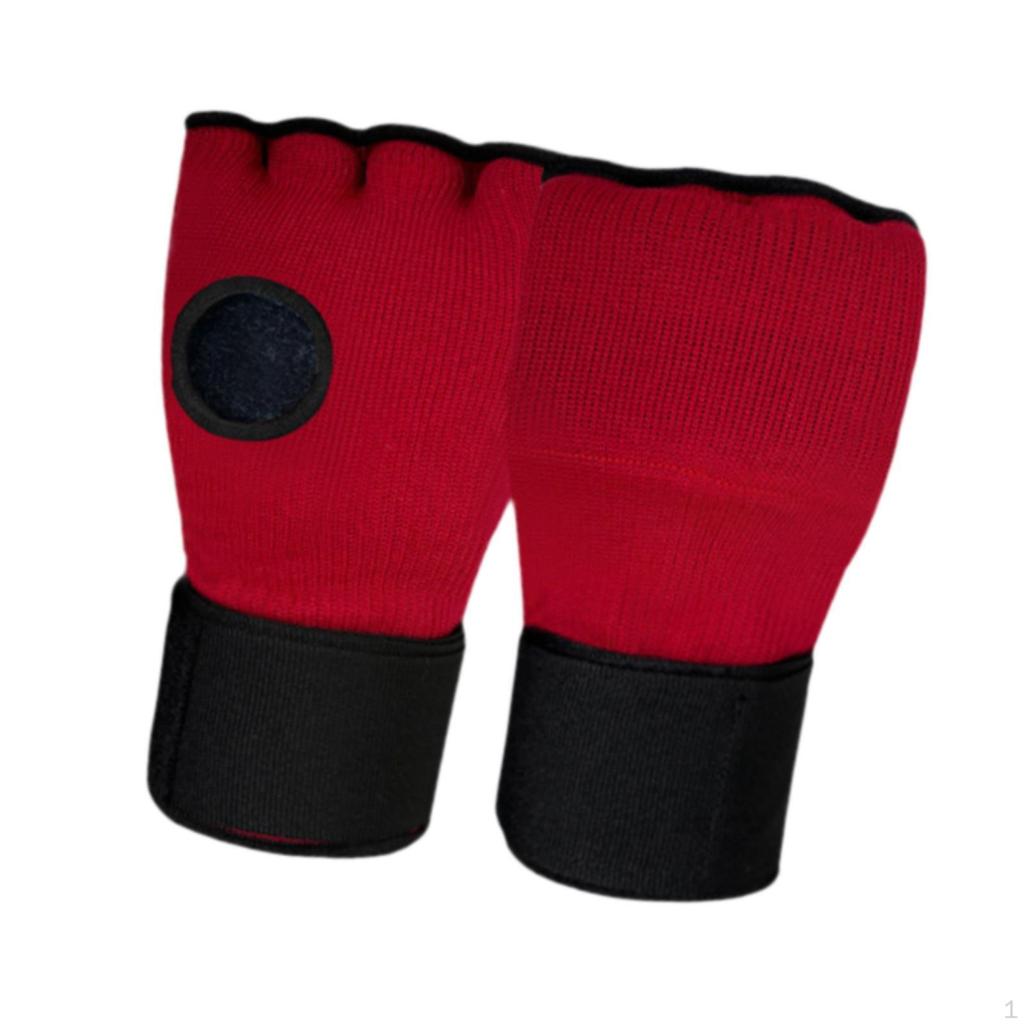 Boxing Inner Gloves Kickboxing Mitts Adjustable Hand Wraps Fingerless for Taekwondo