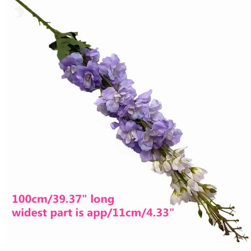 Delphinium Artificial Flower Branch Blue Color Larkspur Poisonweed Blossom Plant for Wedding Party Floral Decoration