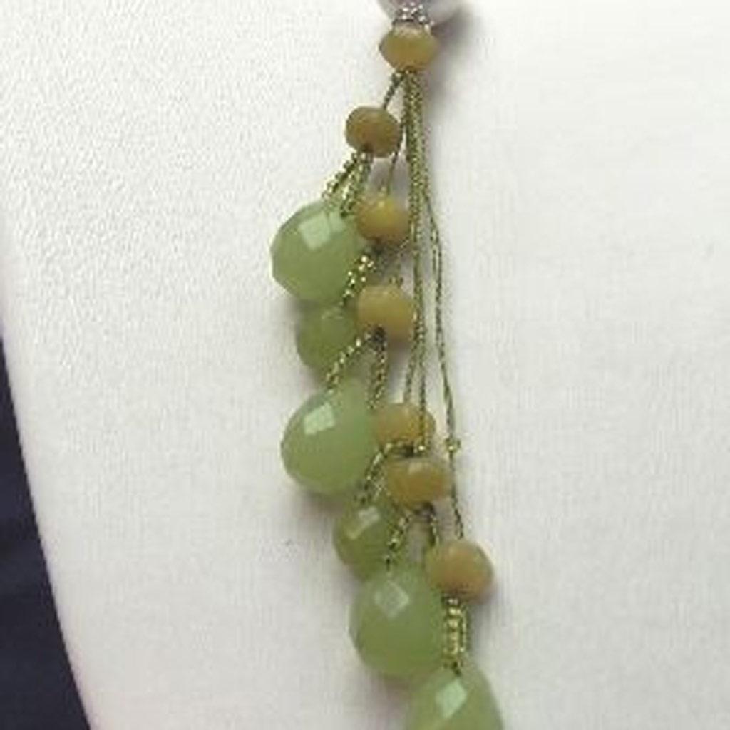 Les Trésors De Lily [B8938] - White Green 'Mineralia' Necklace