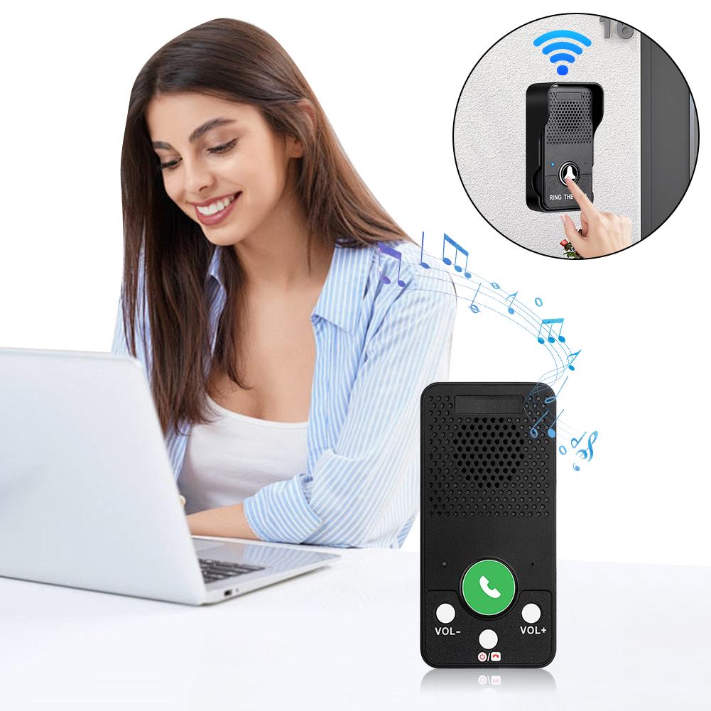 Wireless Doorbell Adjustable Volume 4 Chimes Full Duplex Two Way Intercom One Press To Talk Apartment Intercom for House Office