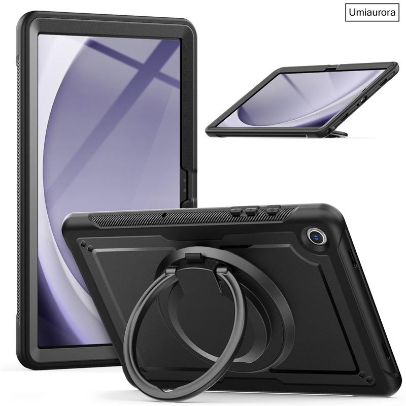 For Samsung Tab A9 8.7 SM-X110 A9+ A11+ Plus 11 Inch SM-X230 X210 X130 Pull Ring Stand Strap Tablet Case Shockproof Armor Funda