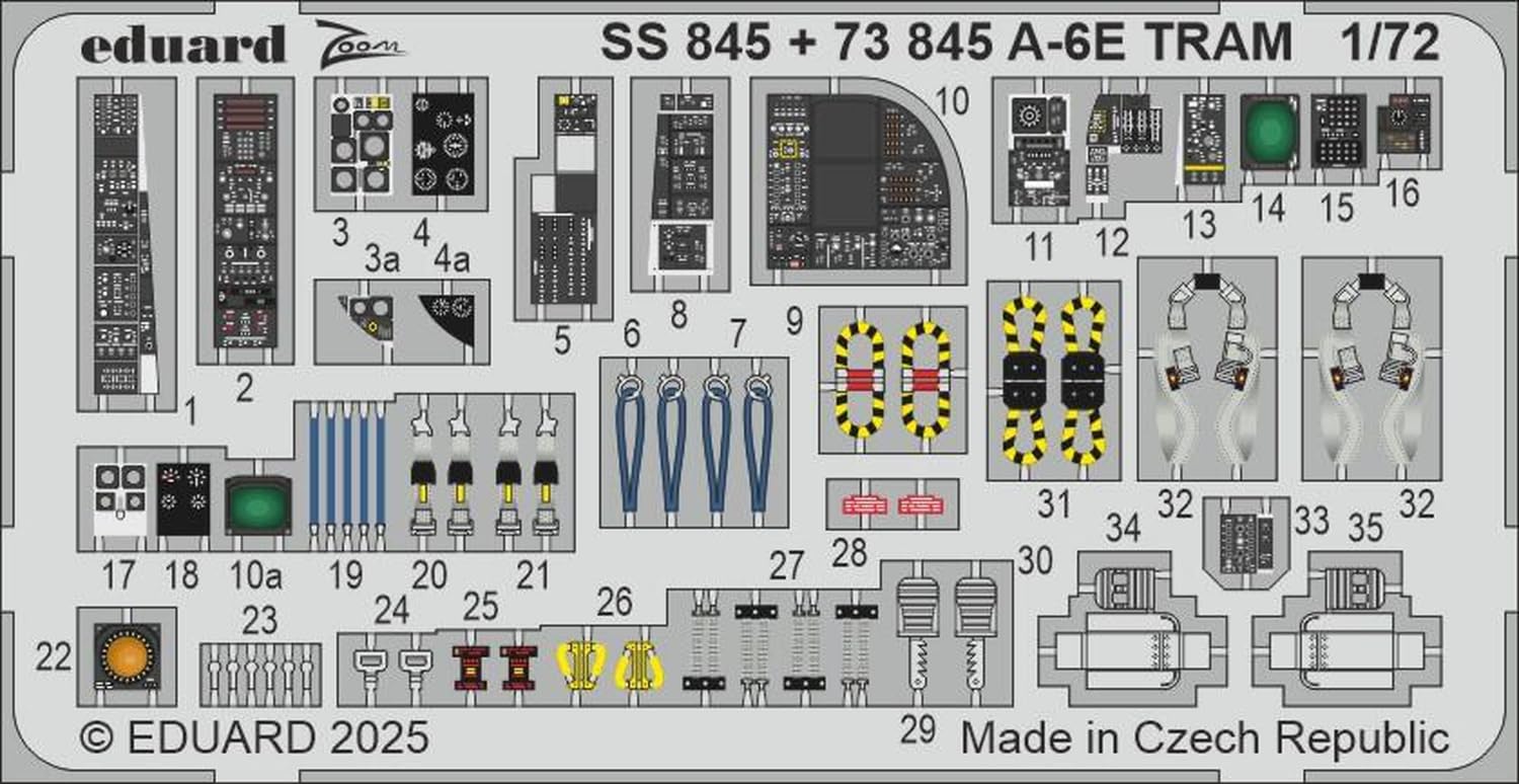 

Eduard 1/72 Zoom Series A-6E TRAM Etched Parts (for Trumpeter) Plastic Model Kits EDUSS845 (Airplane)