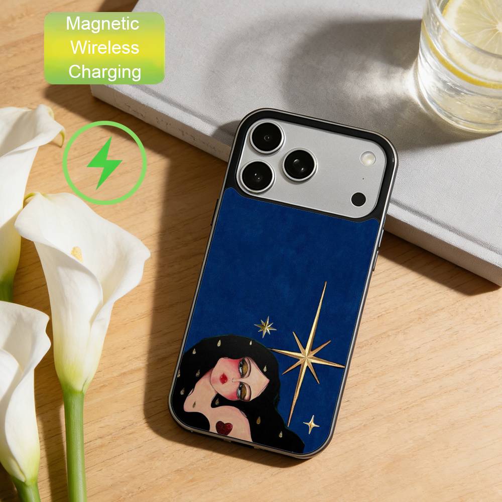 

mysterious girl Phone Case For iPhone17,16,15,14,13,12,Wireless charging protective case soft cover iPhone13