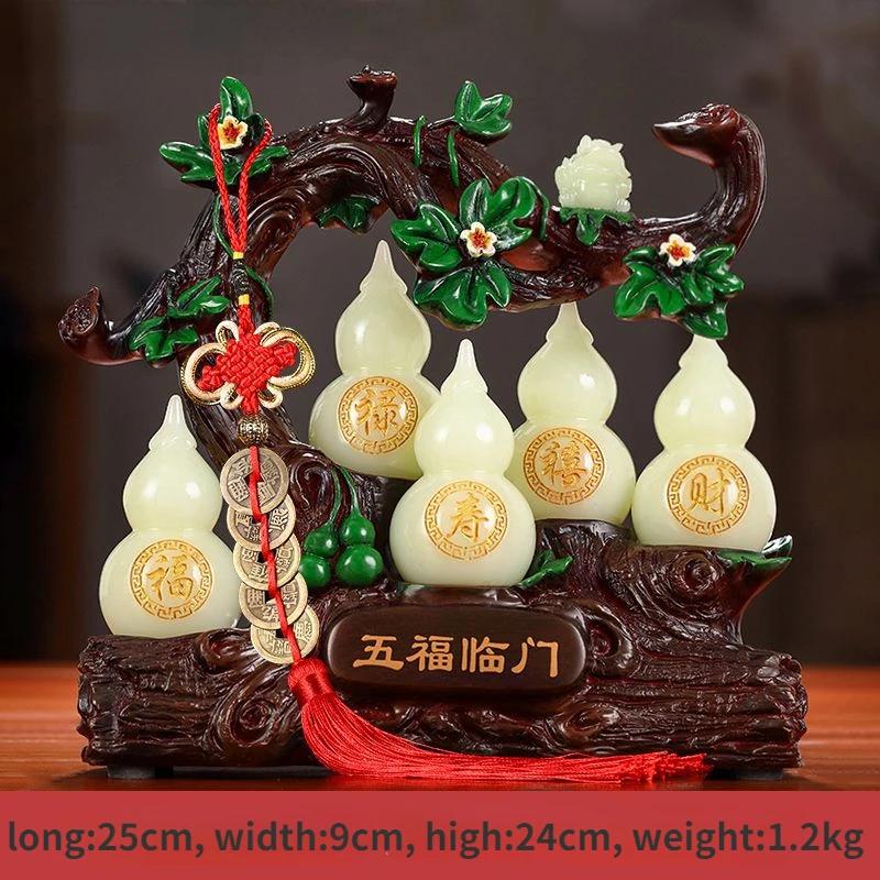 Feng Shui Fortune Gourd Ornaments Living Room Liquor Cabinet Entrance Decor Opening Housewarming Miniatures Gift
