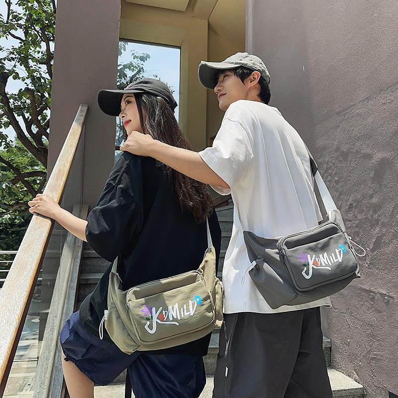 Japanese Ins Wind Messenger Bag Women's Fashion Letter Dumpling Bag Casual Large Capacity Boys Satchel Versatile Shoulder Bag