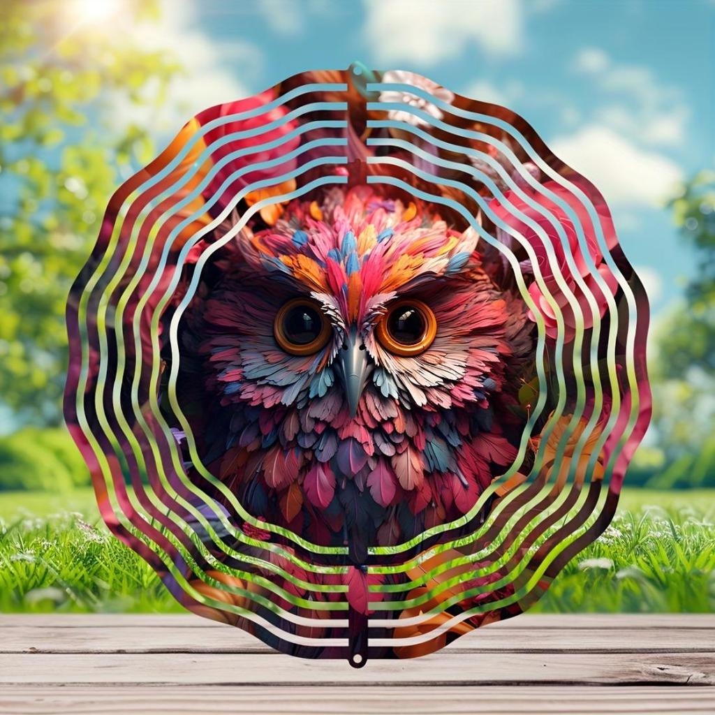 Enchanting, Charming Owl Metal Wind Spinner - Perfect Gift for Women, Mom, Grandma, Wife | 25.4cm Indoor/Outdoor Decor | Ideal Christmas Ornament