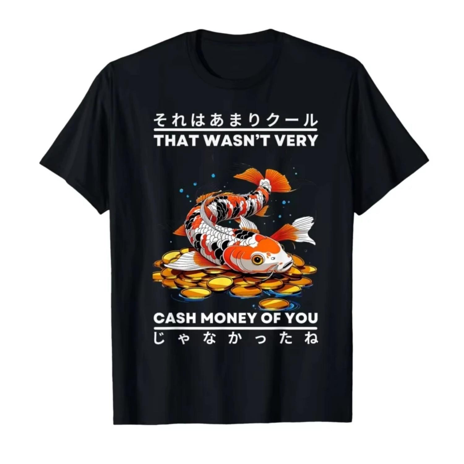

Japanese Lucky Carp Pattern Printed Cotton T-shirt - Summer Men s and Women s Fashionable Casual Short-sleeved Shirt XXXXXL різнокольоровий