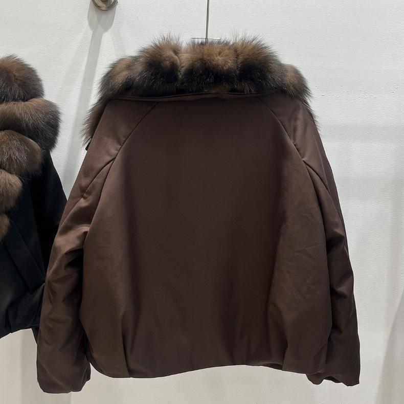 Women's Winter Fox Fur Collar Down Jacket - Stylish, Loose, and Warm Fur Coat