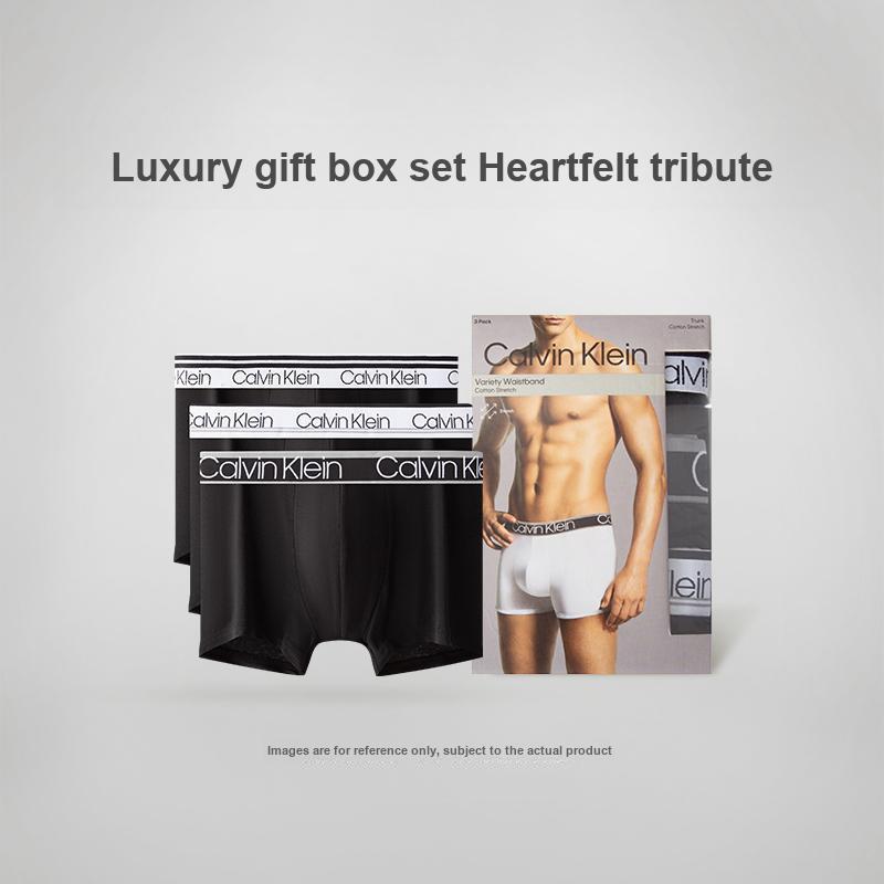 Calvin Klein Jacquard Waistband Cotton Stretch Anti-Chafing Boxer Briefs 3-Pack Men Underwear Black NP2312O-UB1