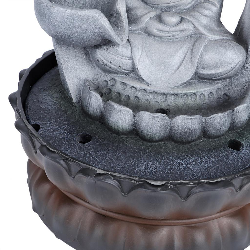 Unique Resin Buddha Desktop Fountain Decoration Tabletop Ornament with Light for Home OfficeUS Plug