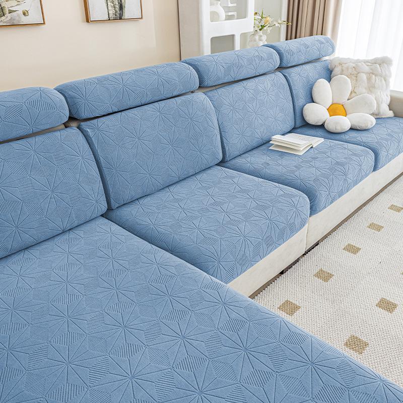 Plush Elastic Fabric Sofa Cover Universal Jacquard Living Room Sofa Cushion Cover Cloth Anti Cat Scratch Non-Slip Full Package