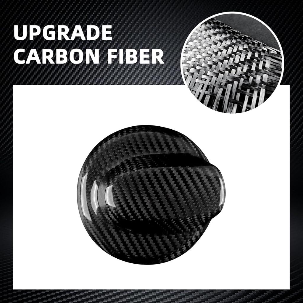 Fuel Cap Carbon Fiber Cover for Mini Cooper R55 2007-2014, for R56 2006-2013, Frame Protector Cover Decor Accessories Black Hard(Convex
