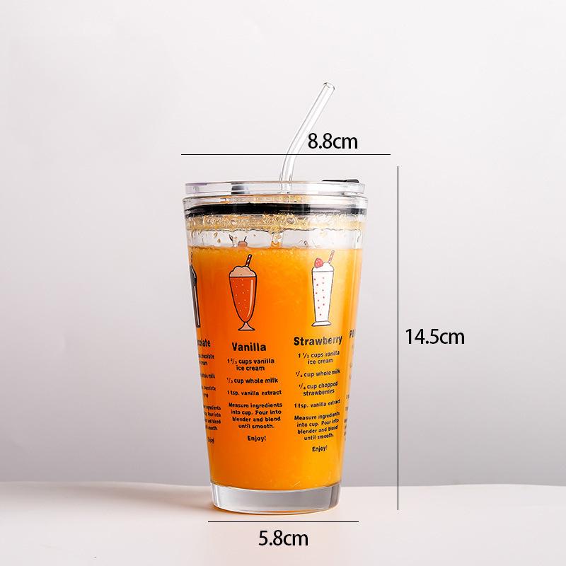 

Мероприятие в честь торжественного открытия: Очаровательная мультяшная стеклянная чашка с соломинкой для молочного чая, молока и сока для детей и взрослых в качестве промо-подарков 450ml