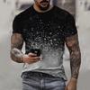 Summer Retro Men's T-shirt Trend Street Personality Tough Guy Sports Short Sleeved O-neck Wide Shirt