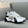 Spring and Autumn Women's Shoes Waterproof Leather Surface Breathable Mesh Surface Embroidered Versatile Women's Shoes