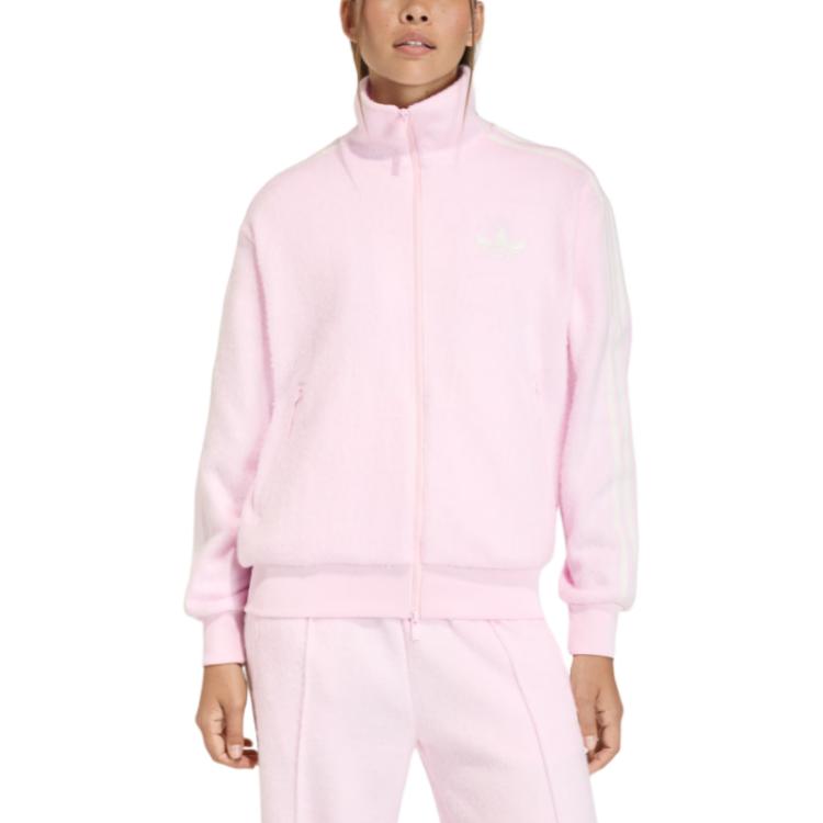 Adidas Originais Firebird Mohair Gola Alta Corte Solto Zíper Jaqueta Esportiva Manga Longa Jaquetas Femininas KS7778