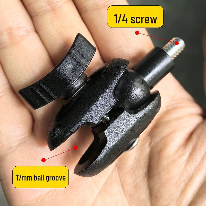 17mm Ball Head to 1/4" Interface Universal Swivel Pan/Tilt Tripod Adapter.