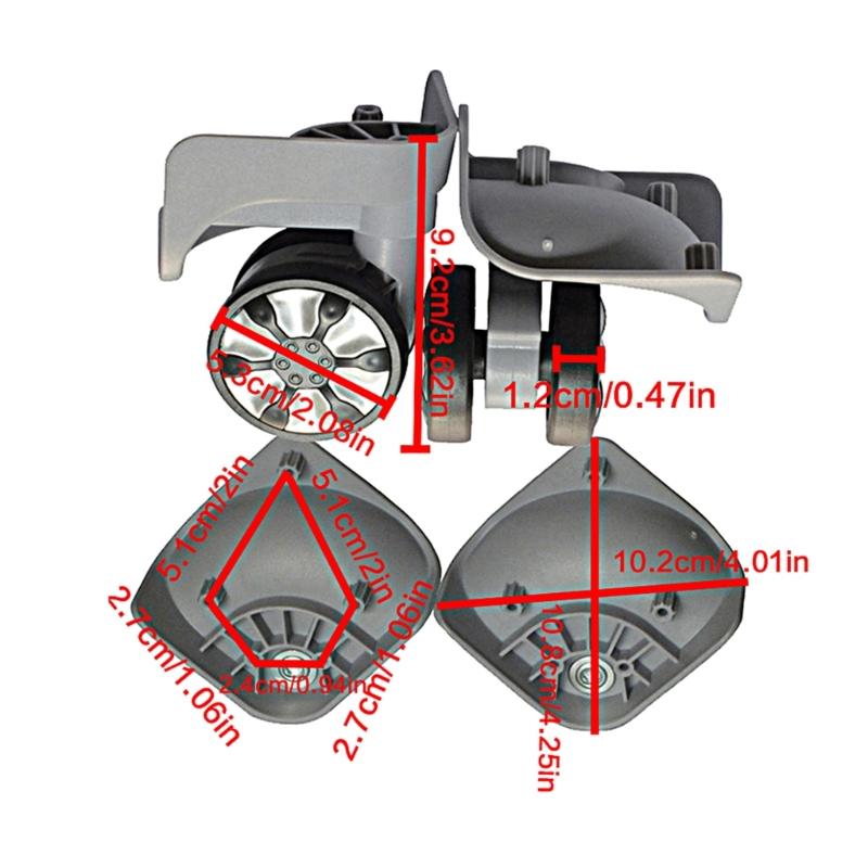 1 Paar A78 Reisekoffer Gepäck Ersatzteile Universal 360 Grad Schwenkrad Reparatur Zubehör Trolley Rad