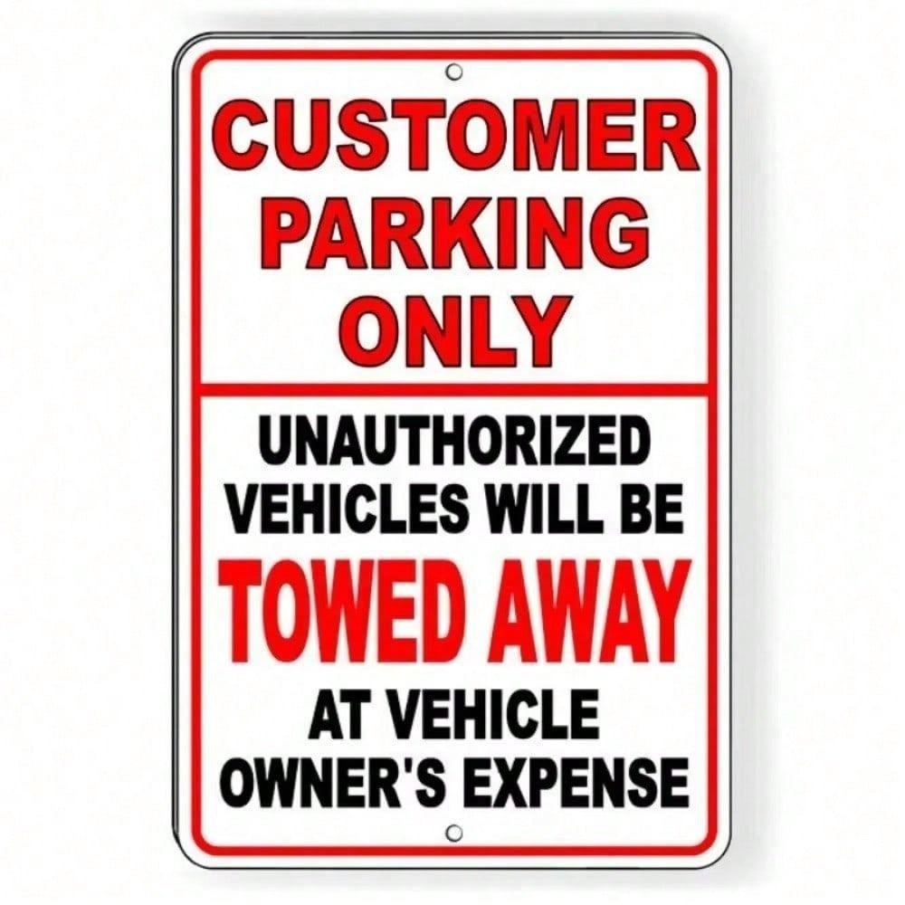 Tin Sign Wall Decor, Parking Only for Customers, Garage Decoration Metal Poster