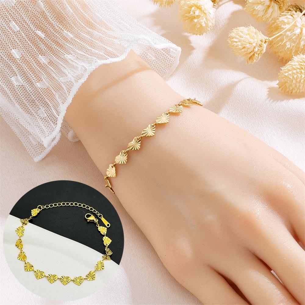 Meichen 18k Gold Non-Fading Titanium Steel Women's Fashion Bracelets - Simple, Versatile, Trendy European and American Style.