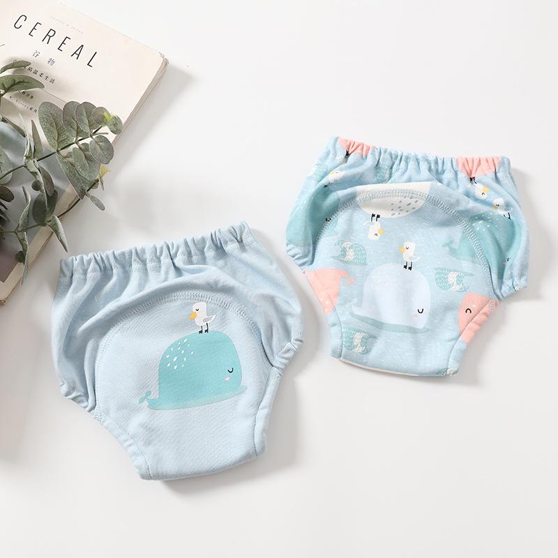 Shabumoto Baby 4-Layer Cotton Learning Pants - Leak-Proof, Breathable & Washable Toddler Training Pants