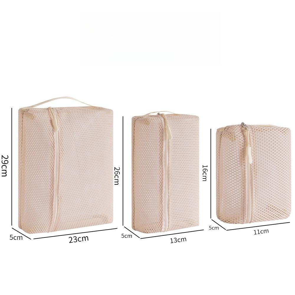 1-3pcs Casual Nylon Storage Pouch Transparent Mesh Mesh Pocket Cosmetic Bag with Zipper Swimming Mesh Packing Travel Storage Bag