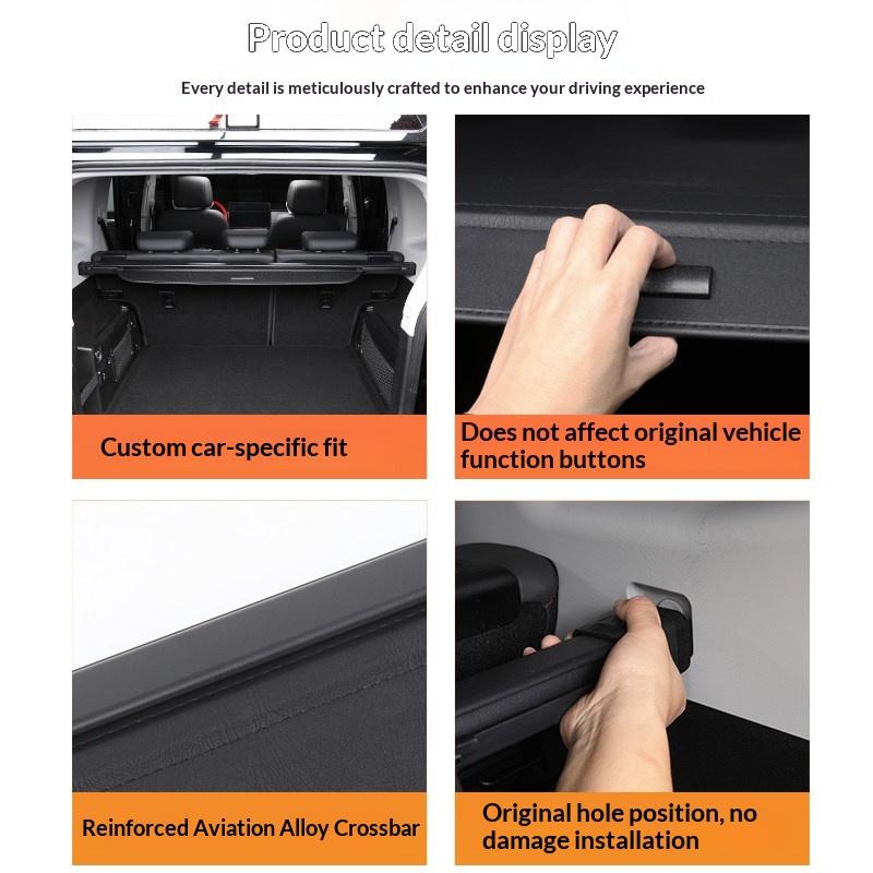 For Jetour Traveller T2 Shanhai T2 2026 Rear Trunk Cover Retractable Cargo Shade Privacy Guard