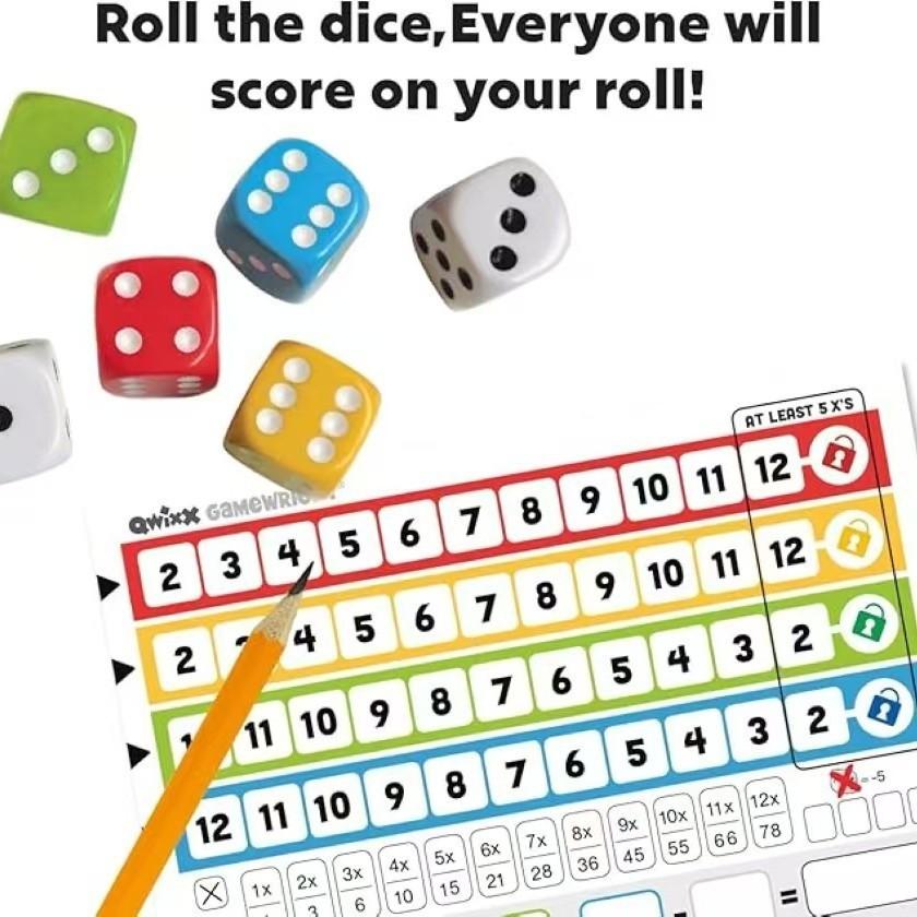 Qwixx Family Game With Cardboard Materials For Interactive Party Fun