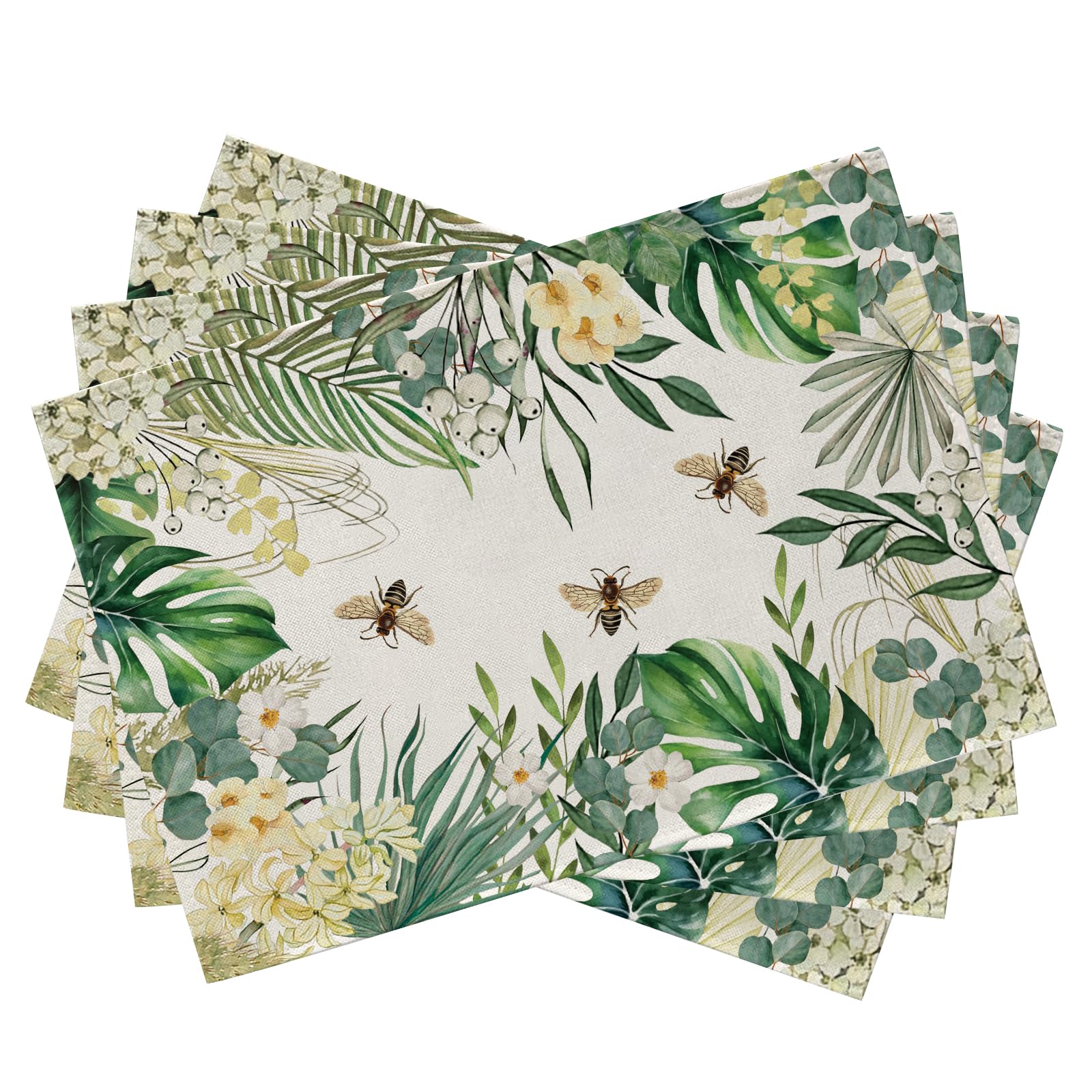 

Hello Sunshine Sun Spring Summer Placemats Set of 4, Boho Sunset Over Sea Dining Table Place Mats, Seasonal Kitchen Decor Home Decoration 4Pcs-12 X18