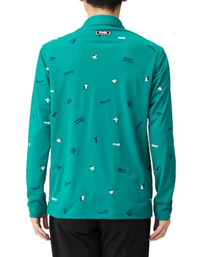 Ping Apparel Men's Long Sleeve Polo Shirt (Space Master UV: Moisture-Wicking, Quick-Drying, UV Protection) / Golf / 621-4161103 130_Green LL