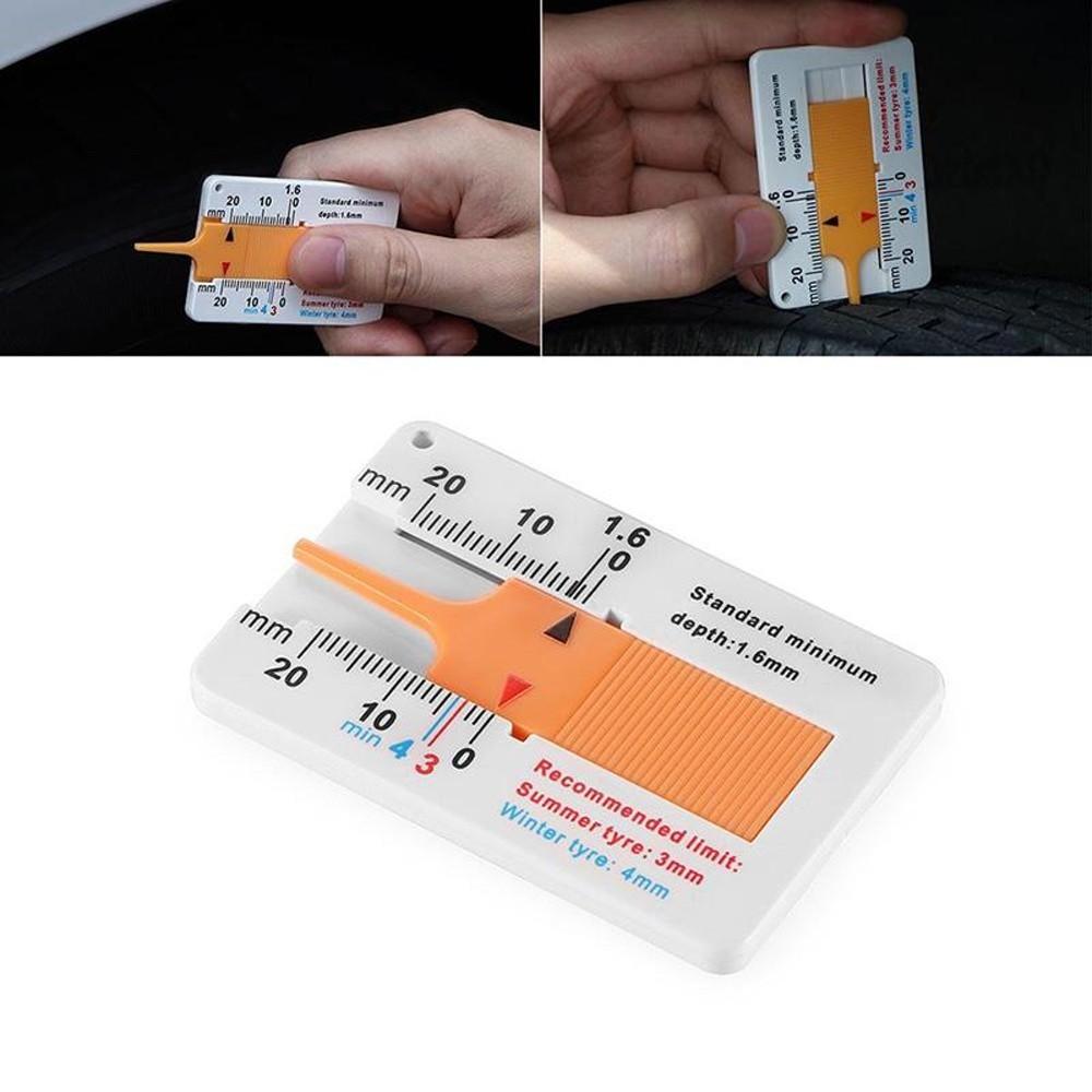 2 Stück Reifenprofiltiefen-Messkarte