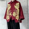 INCERUN Summer Men Lapel Neck 3/4 Sleeve Print Irregular Casual Shirts