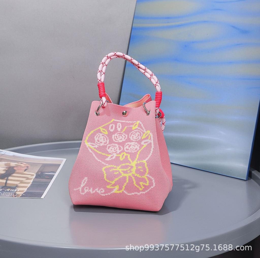 New Woven Ring Buckle Bag Knitted Bag Three-dimensional Magnetic Buckle Handbag Handbag Handbag Knitting