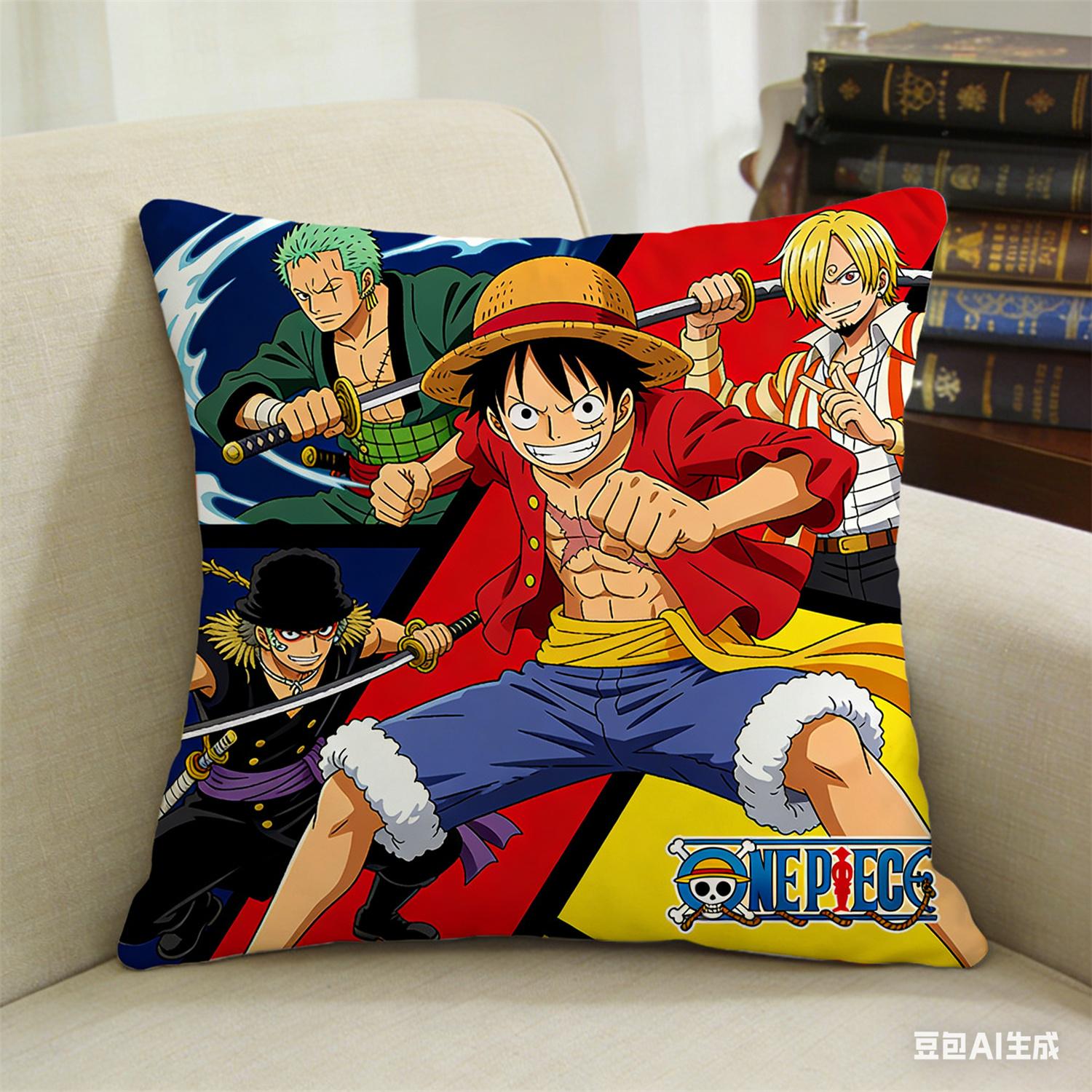 

Наволочка с принтом персонажа из аниме One Piece, любимого фанатами. Декоративная наволочка для спальни, гостиной и энтузиастов аниме 45x45cm