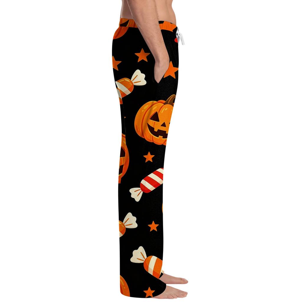 Men's Halloween Print Drawstring Pants Casual Lounge Sleepwear Soft Comfortable Fit Lightweight Fabric