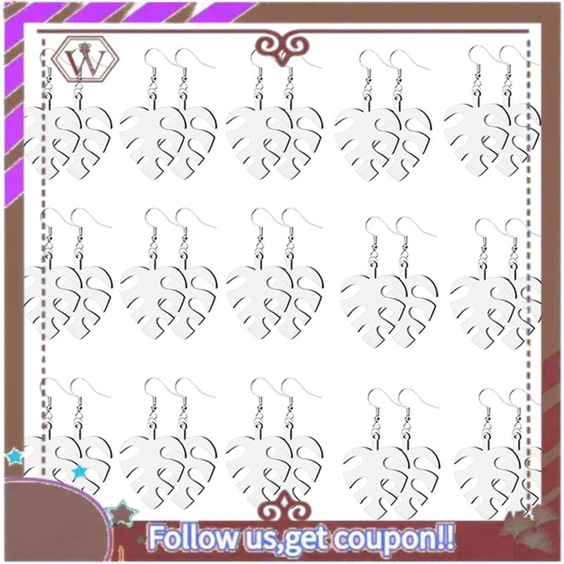 A95D-30Pcs Sublimation Blank Earrings Heat Transfer Sublimation Printing Wire Hooks Earrings Wooden Earrings For DIY Craft