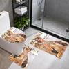 Beyonc Bathroom 3Piece Flannel Mat Set Bath Mat Set Toilet Coverushaped Foot Pad Gift Bathroom Decor