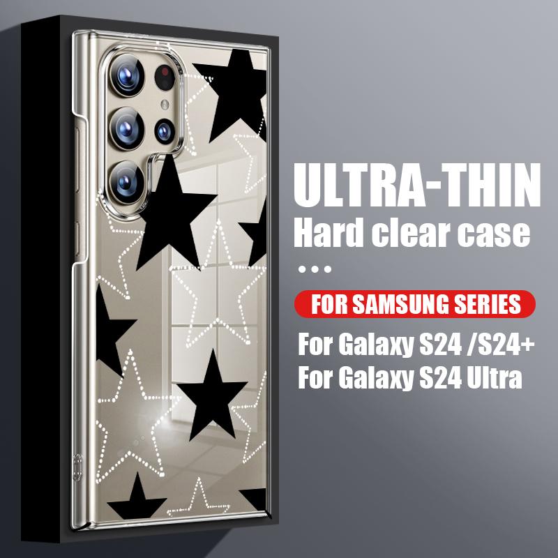 

Чехол для телефона с цветным звездным узором для Samsung S24 S23 Ultra S22 Plus S21 S20 FE A55 A54 A53 A52 A34 A14 A13, противоударный прозрачный глянцевый мягкий силиконовый чехол Samsung A14 5G чёрный