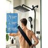 Complete Adjustable Shower Set, 8 Inch Ceiling Shower Head & 5.51 Inch Large Panel Handheld Shower, 8‑Mode Hand Shower With Spray Gun Function,
